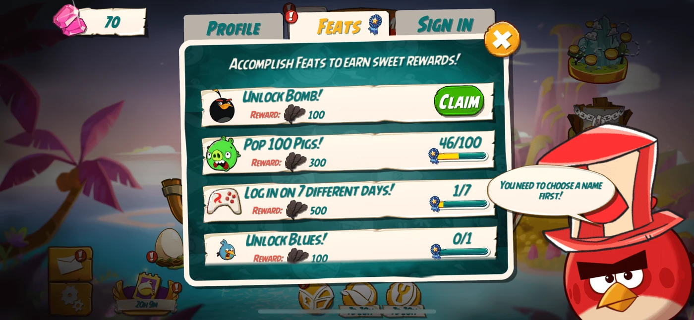 Angry Birds 2 Menu reference
