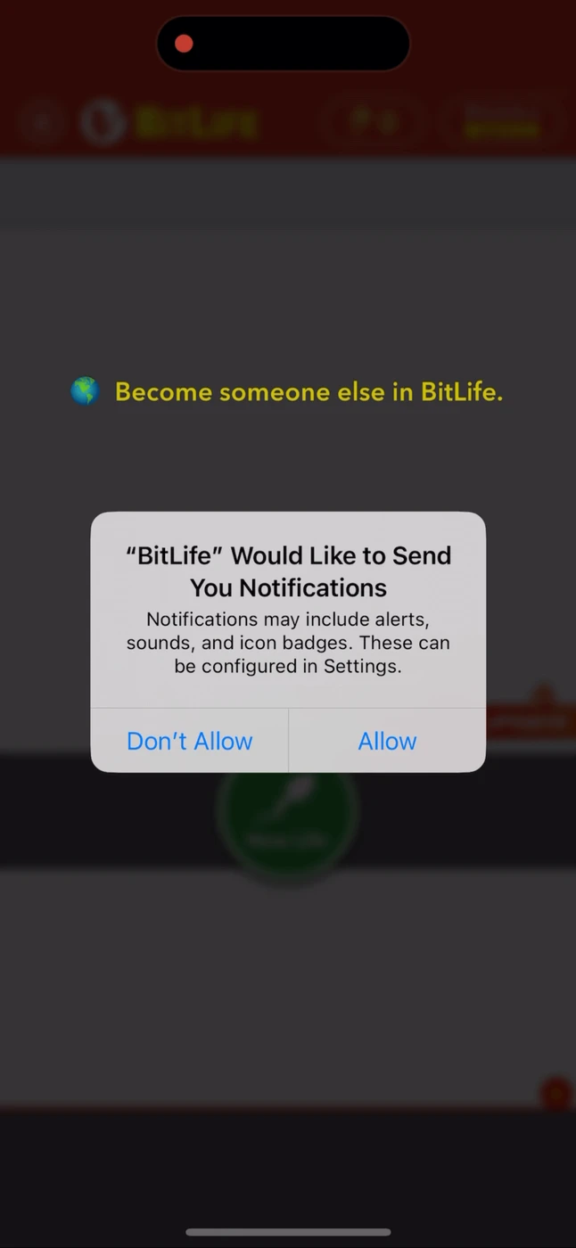 BitLife Menu reference