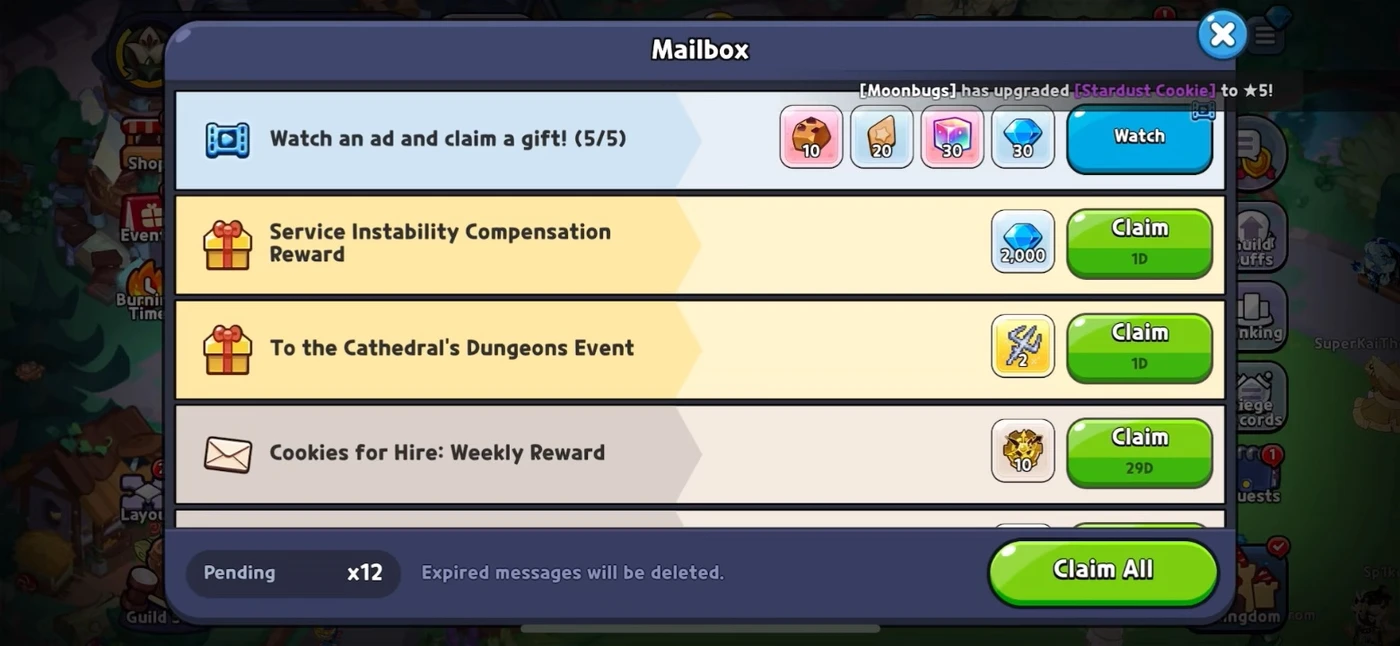 Cookie Run: Kingdom Menu reference
