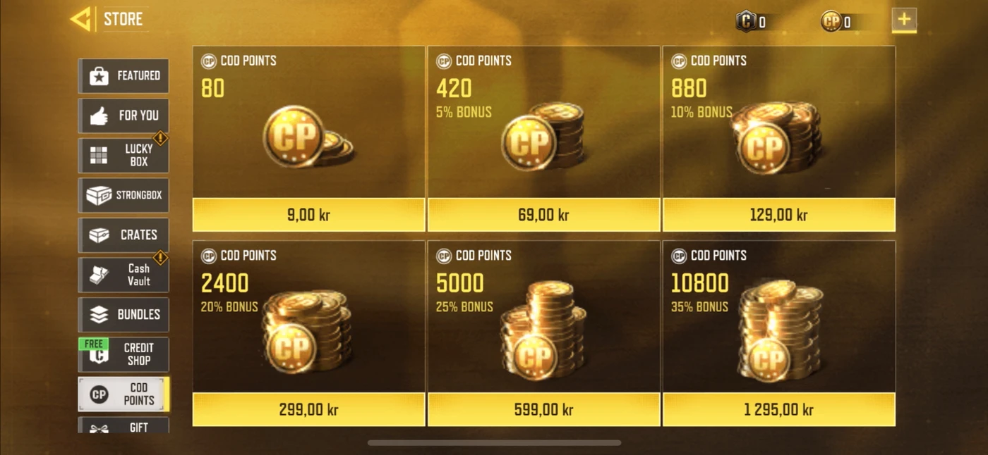 Call of Duty: Mobile Shop reference