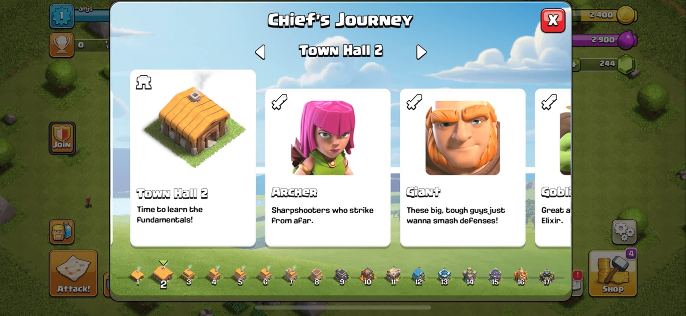 Clash of Clans Tutorial reference