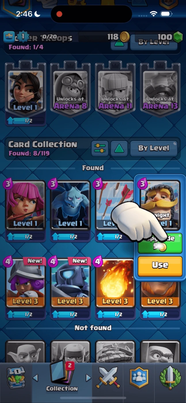 Clash Royale Menu reference