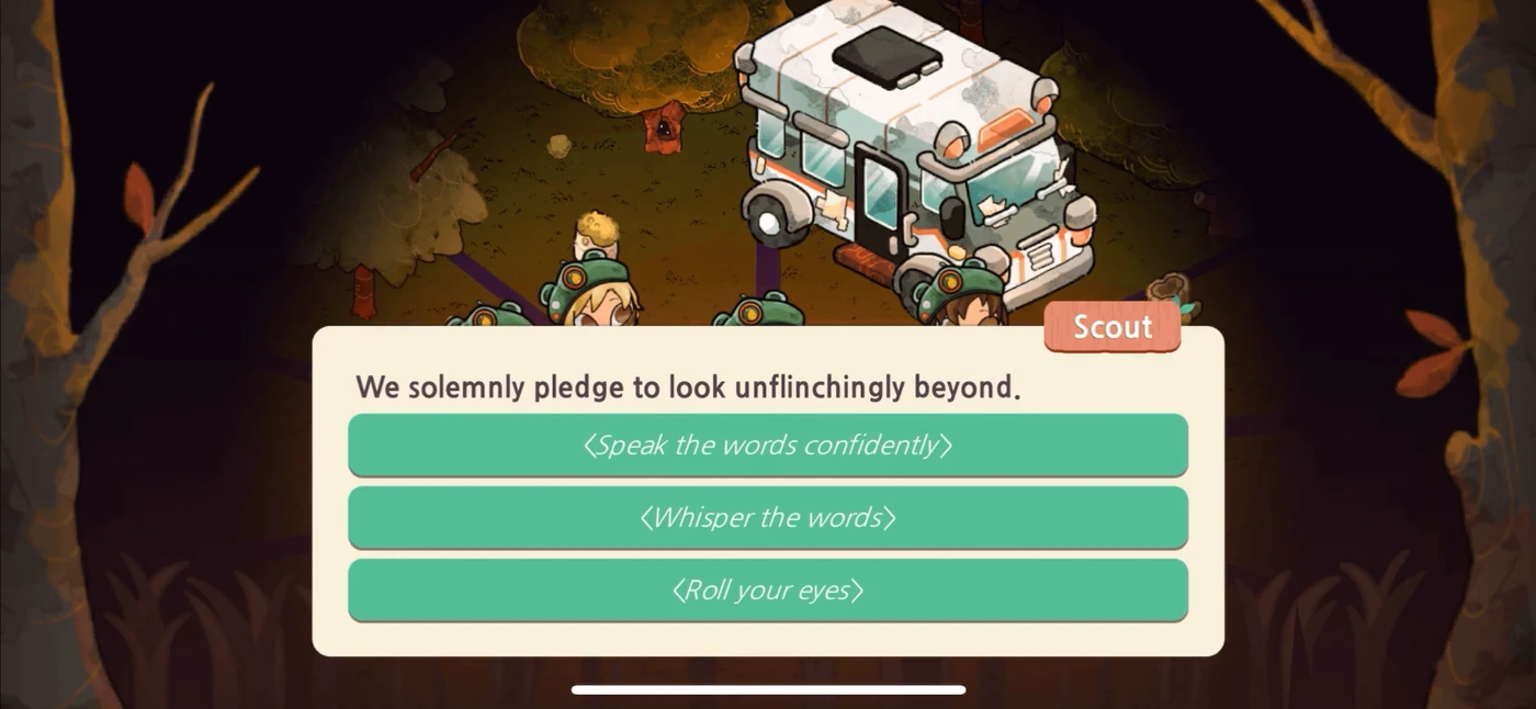 Cozy Grove: Camp Spirit screen reference