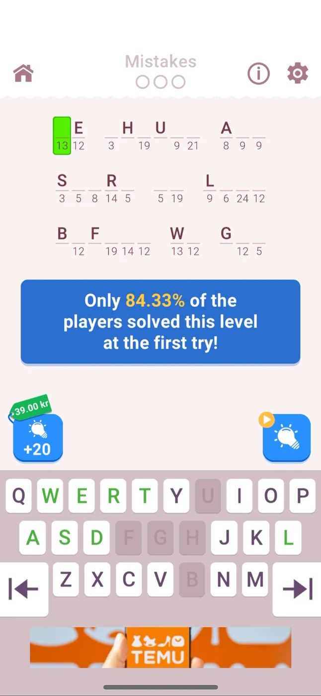 Cryptogram: Word Brain Puzzle In Game reference