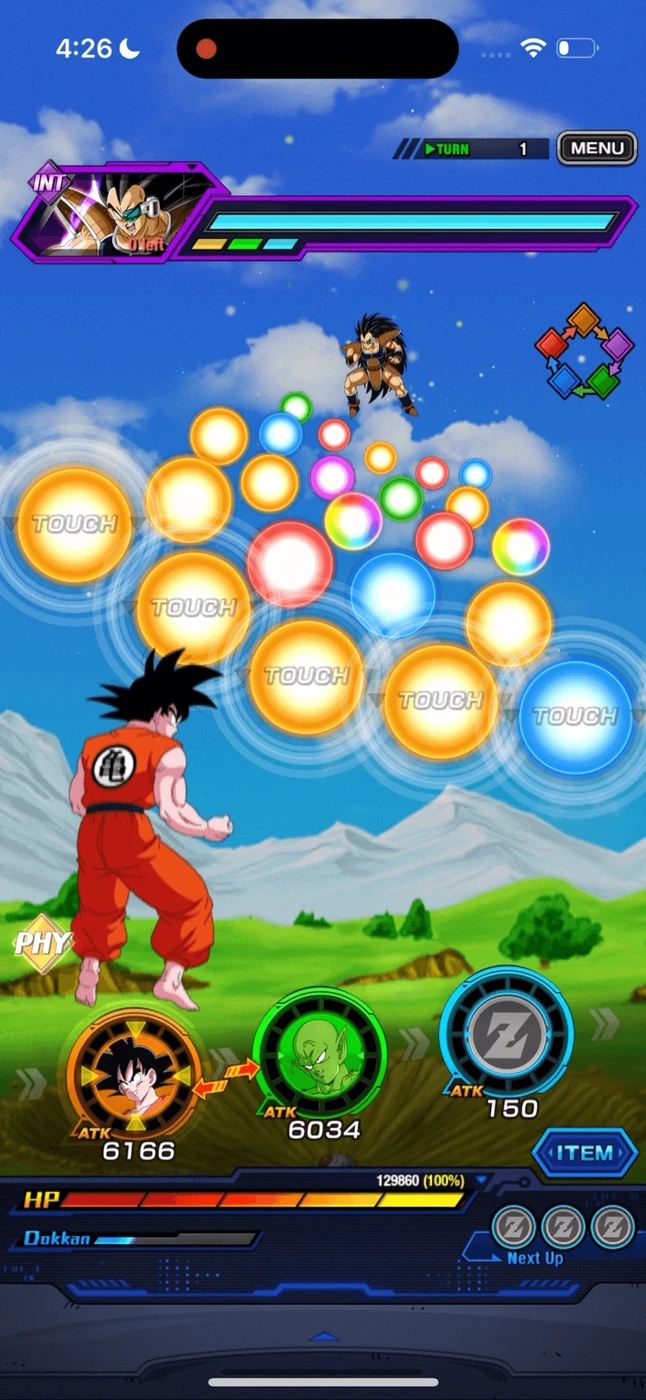Dragon Ball Z Dokkan Battle Guided Interaction reference
