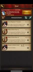 Evony Menu reference