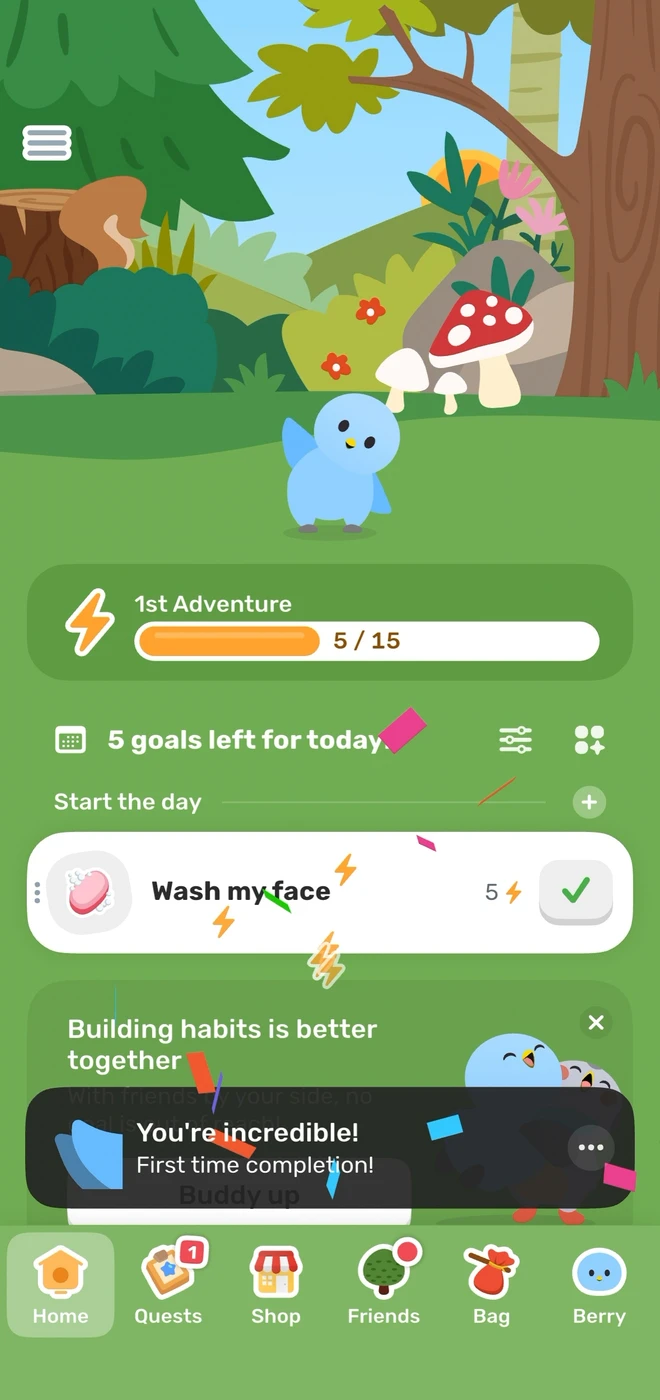 Finch: Self-Care Pet screen reference