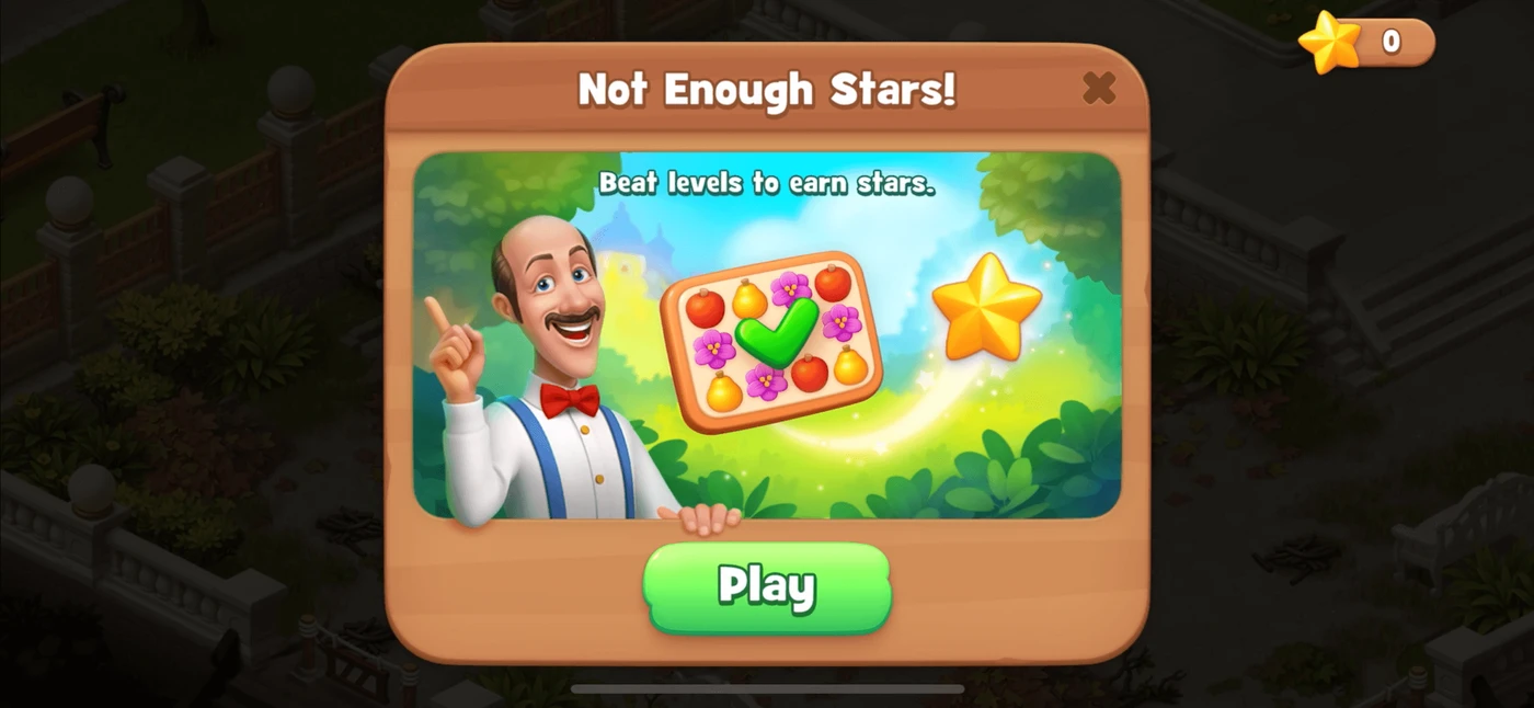 Gardenscapes Popup reference