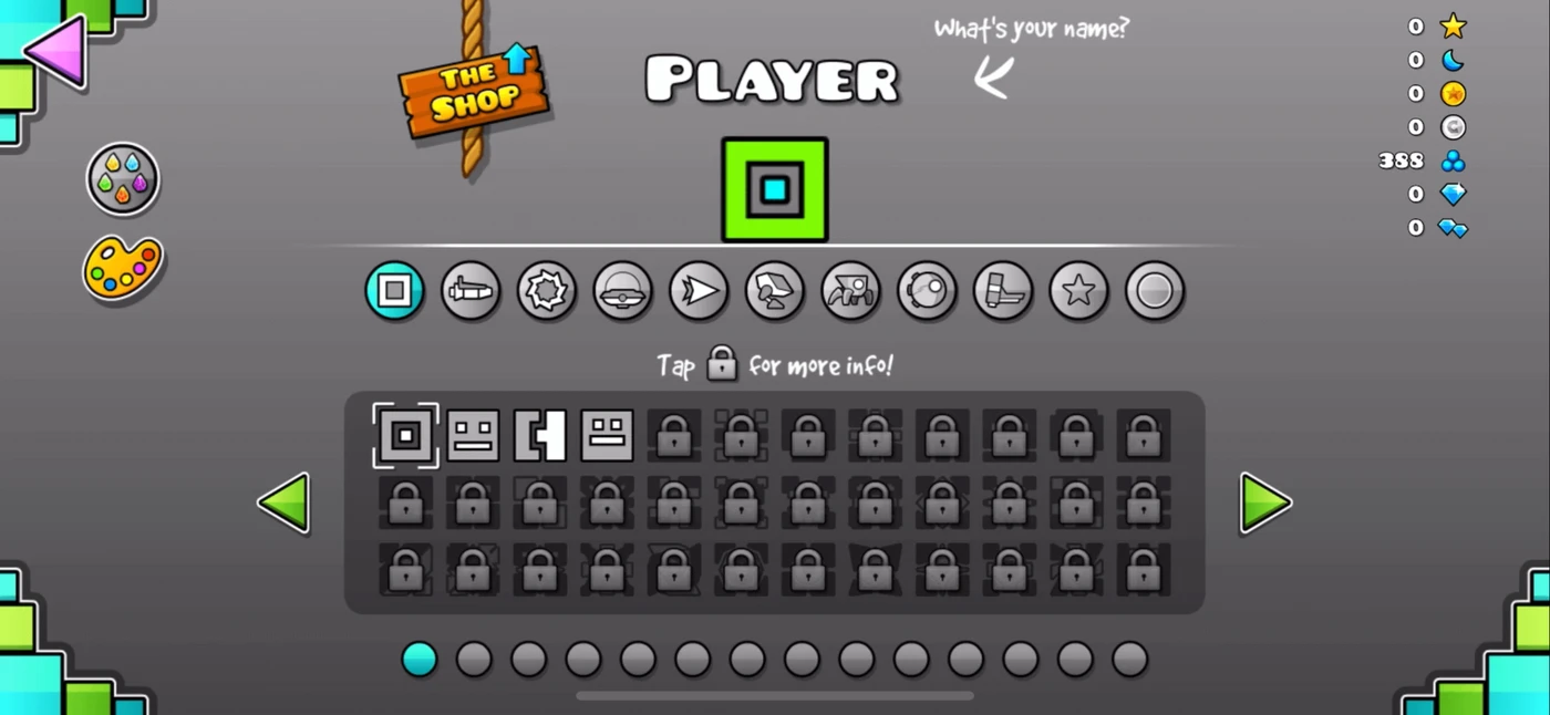 Geometry Dash Lite Character reference