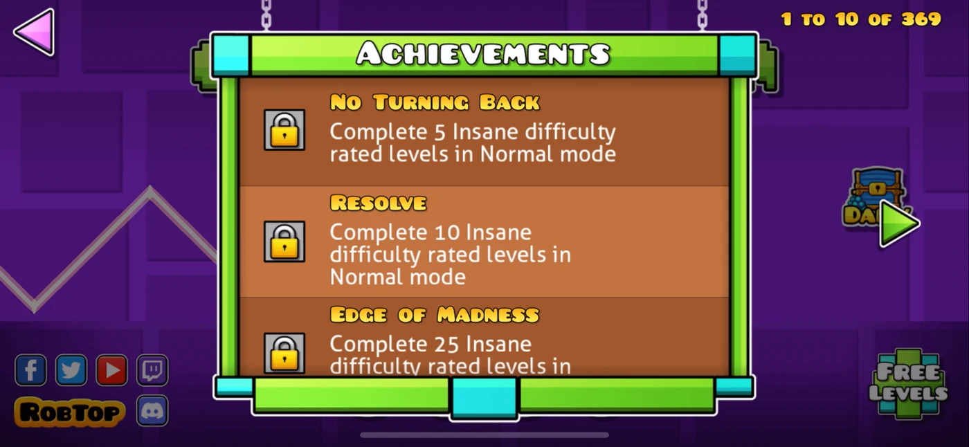 Geometry Dash Lite Menu reference