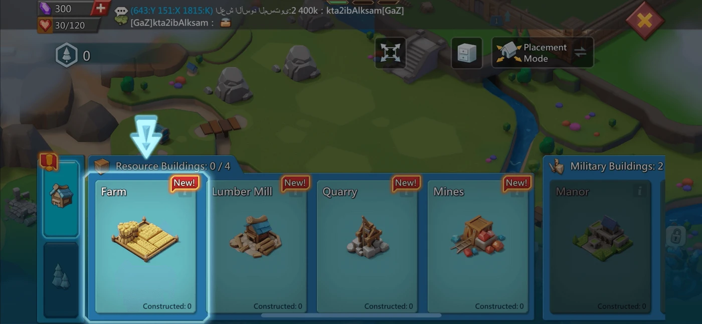 Lords Mobile Menu reference