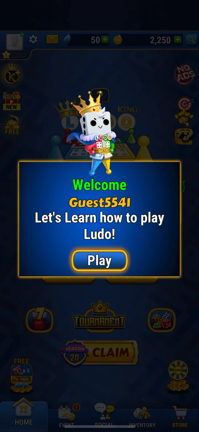 Ludo King Menu reference