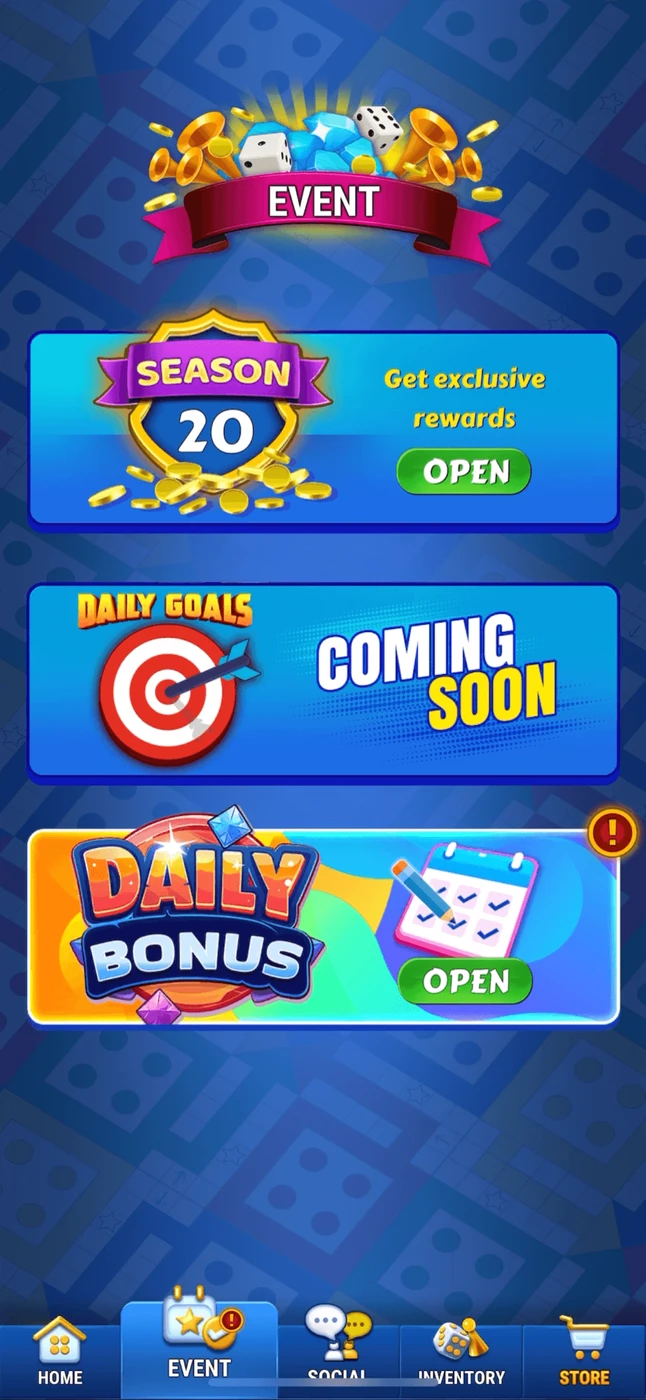 Ludo King Menu reference