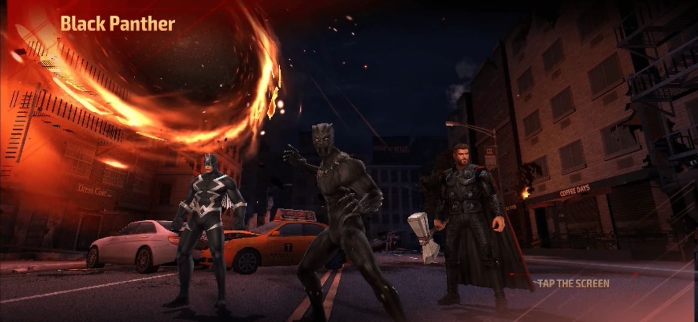 MARVEL Future Fight Start screen reference