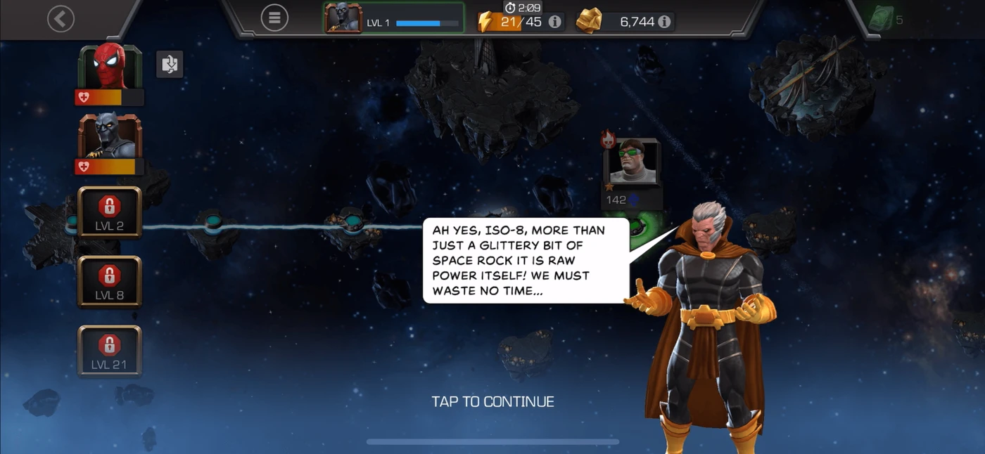 MARVEL Contest of Champions Level Selection reference