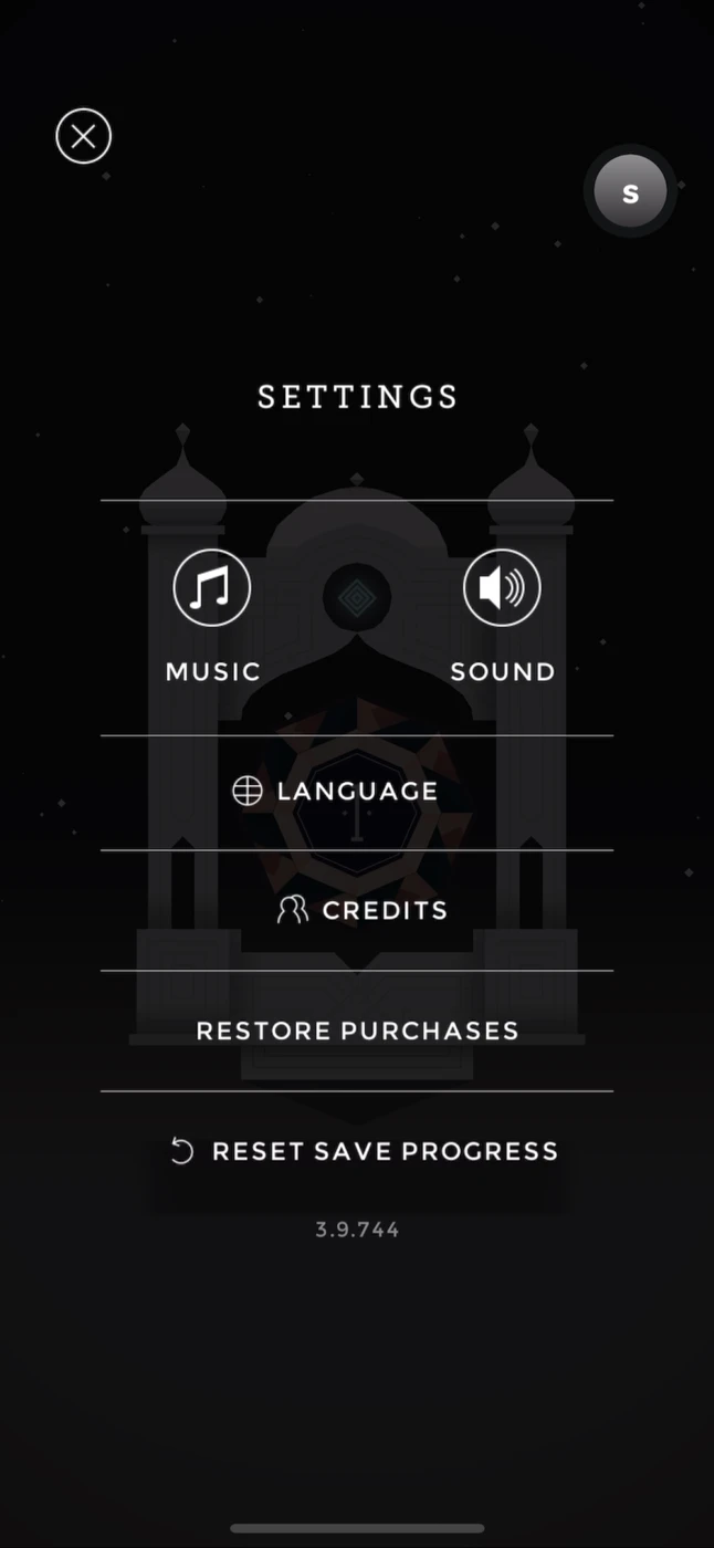 Monument Valley Settings reference