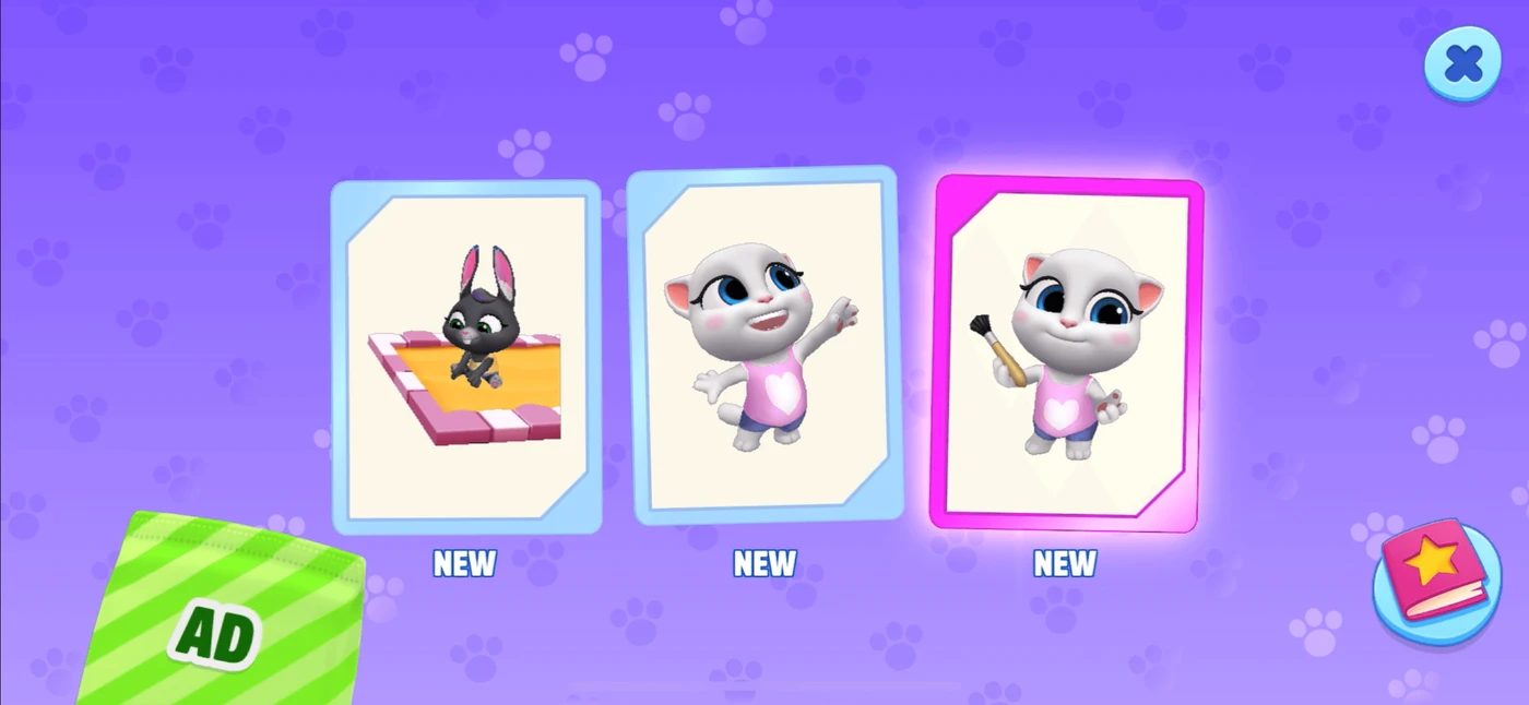 My Talking Tom Friends Menu reference