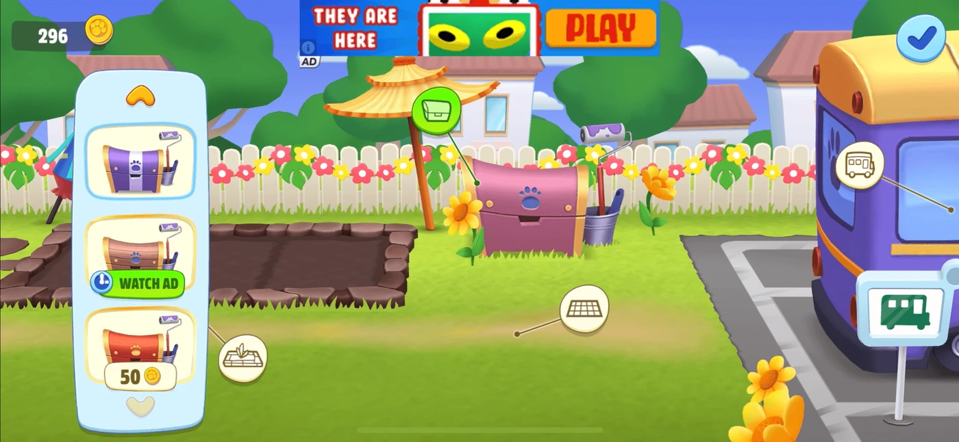 My Talking Tom Friends Menu reference