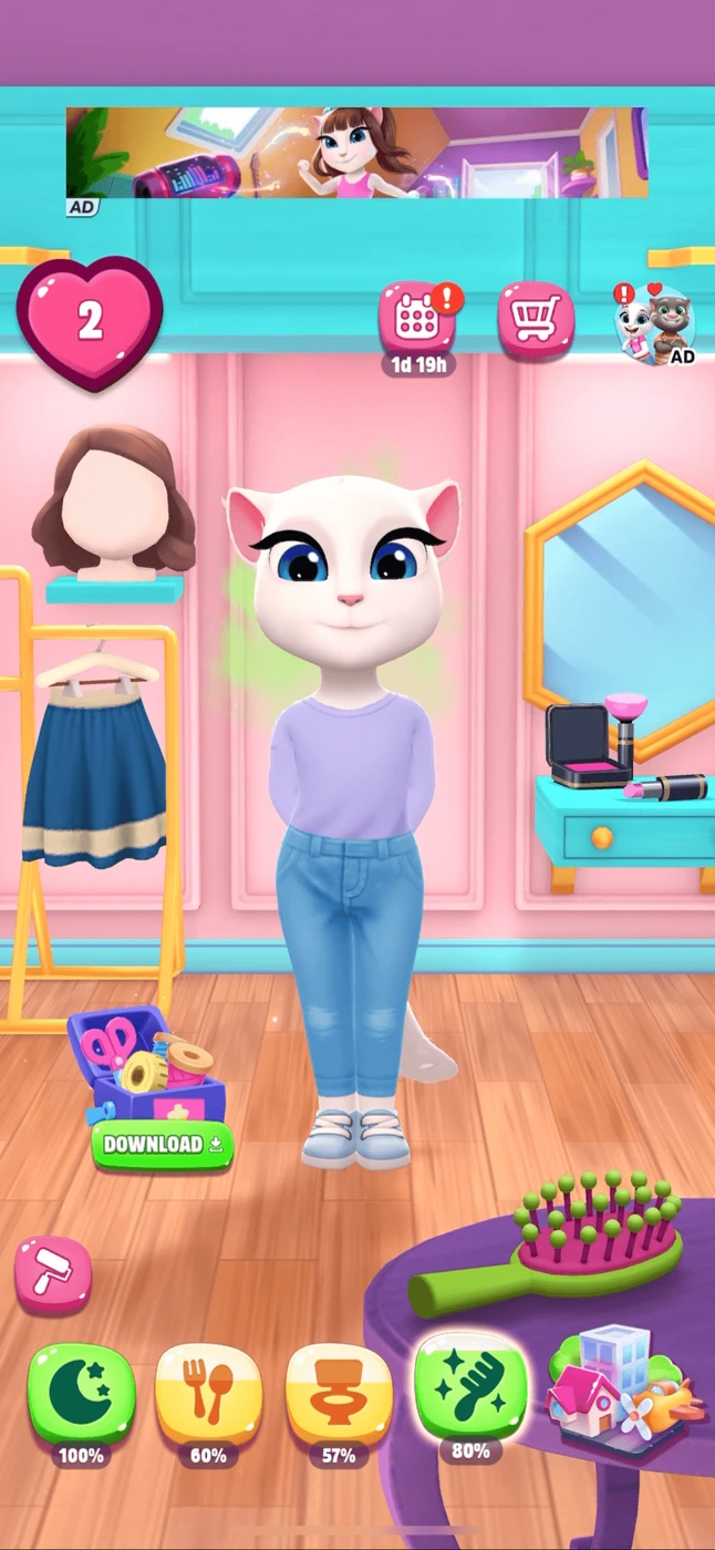 My Talking Angela 2 Menu reference