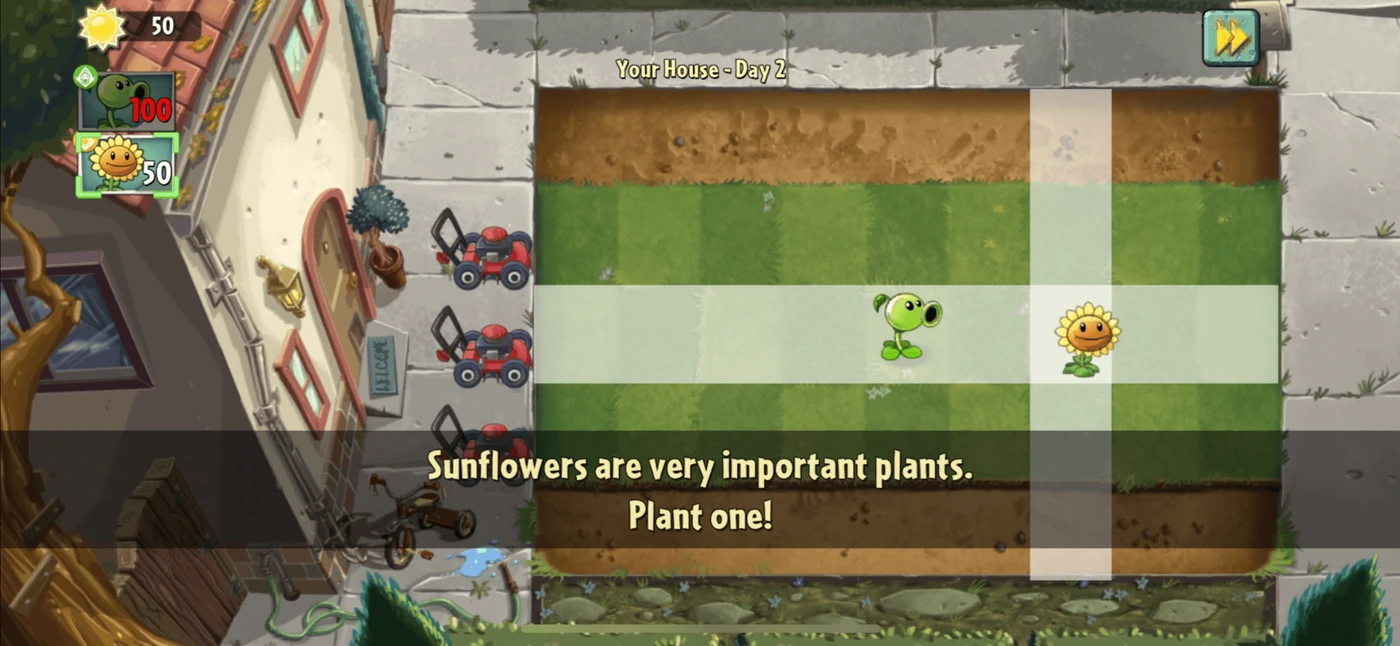 Plants vs zombies 2 Tutorial reference