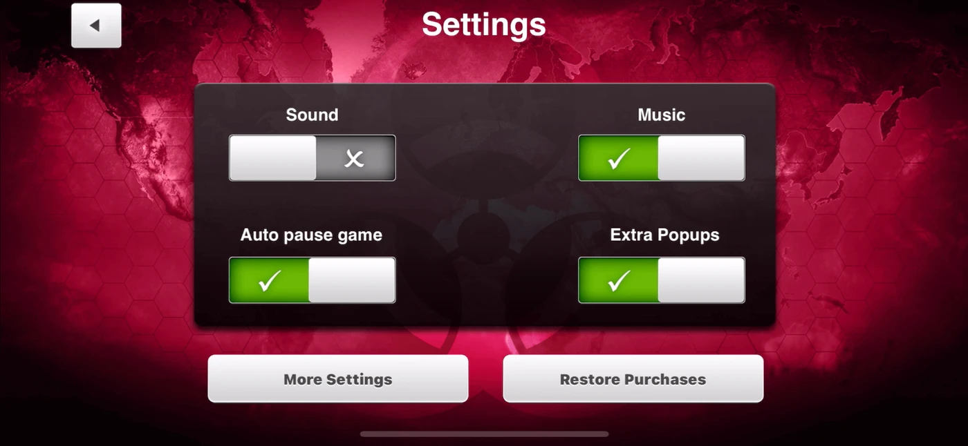 Plague Inc. Settings reference