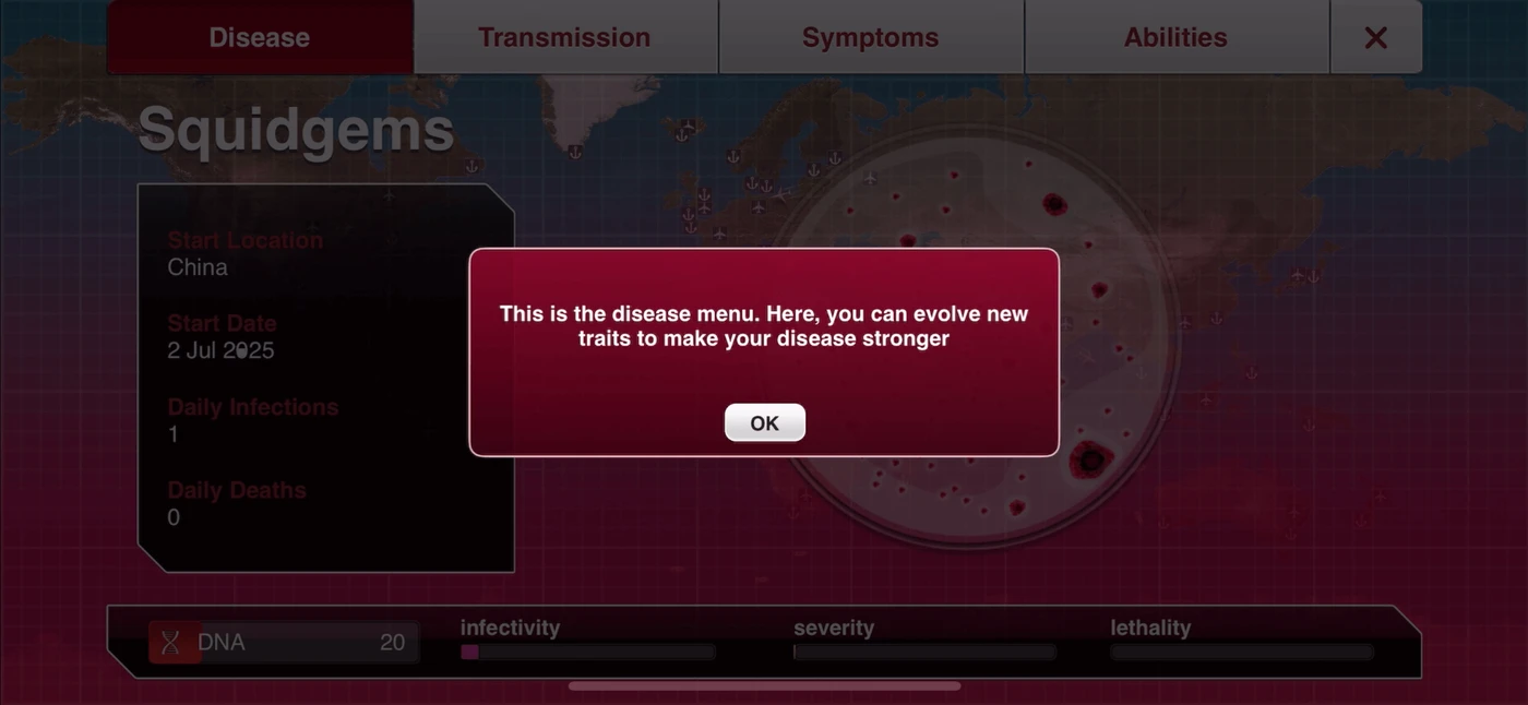Plague Inc. Tutorial reference