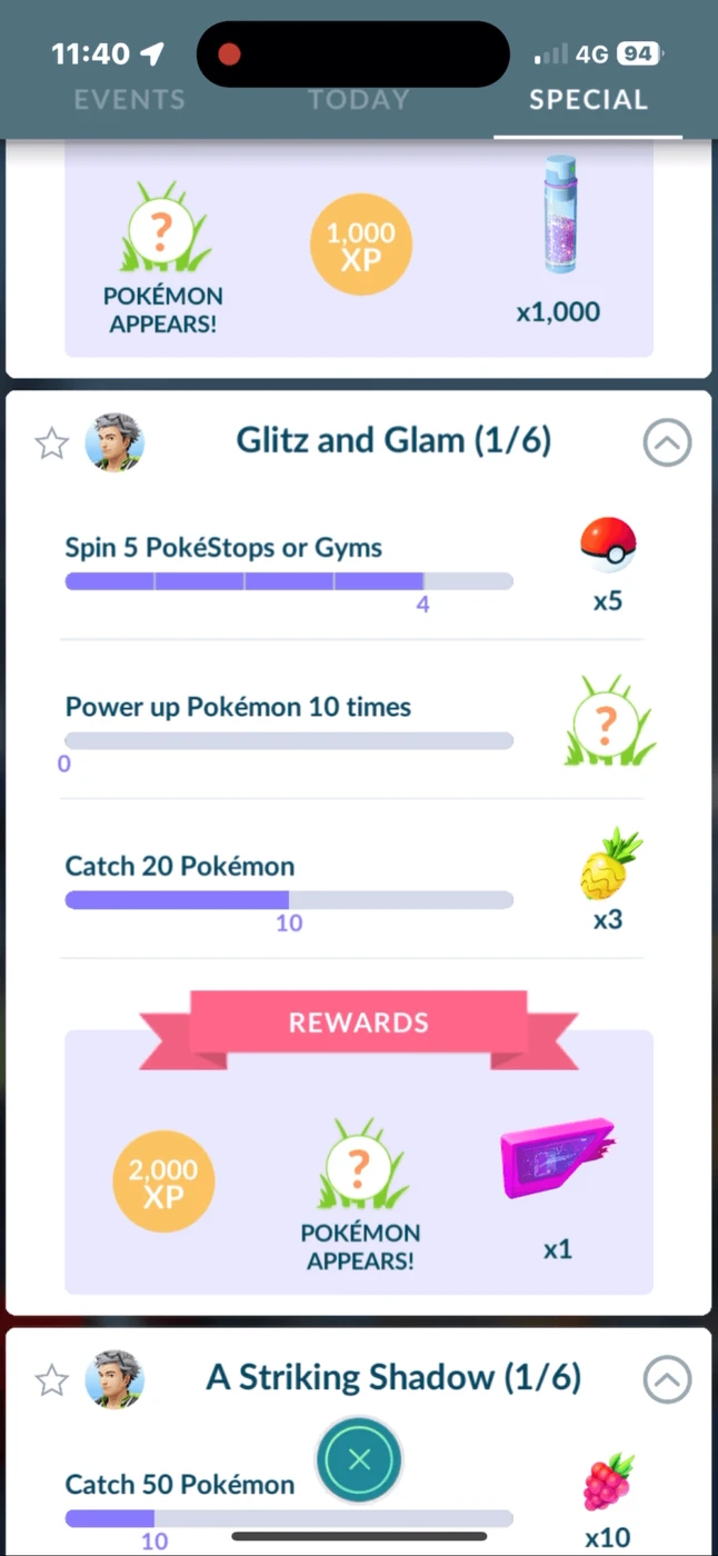 Pokémon GO Quest reference