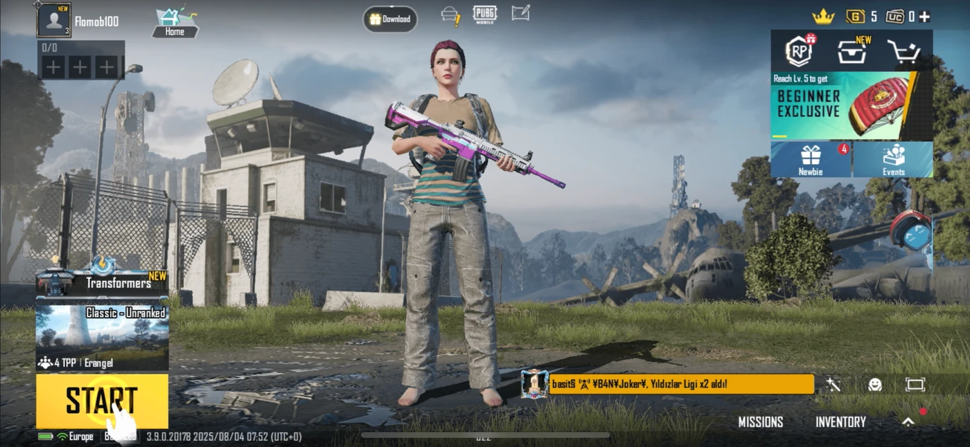 PUBG MOBILE Menu reference