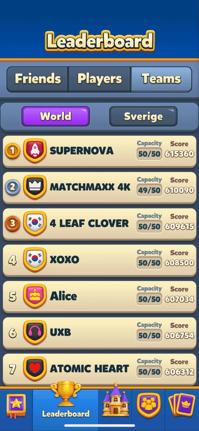 Royal Match Leaderboard reference