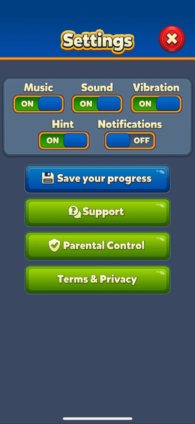 Royal Match Settings reference