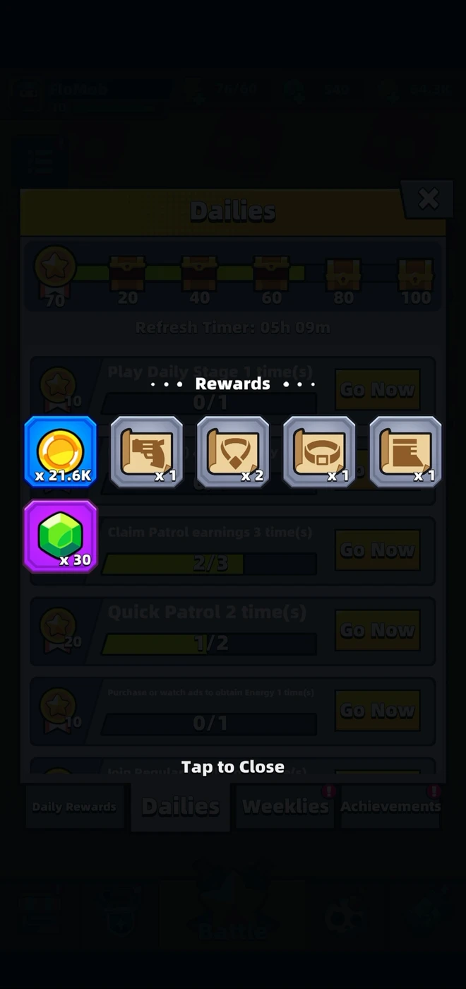 Survivor!.io screen reference