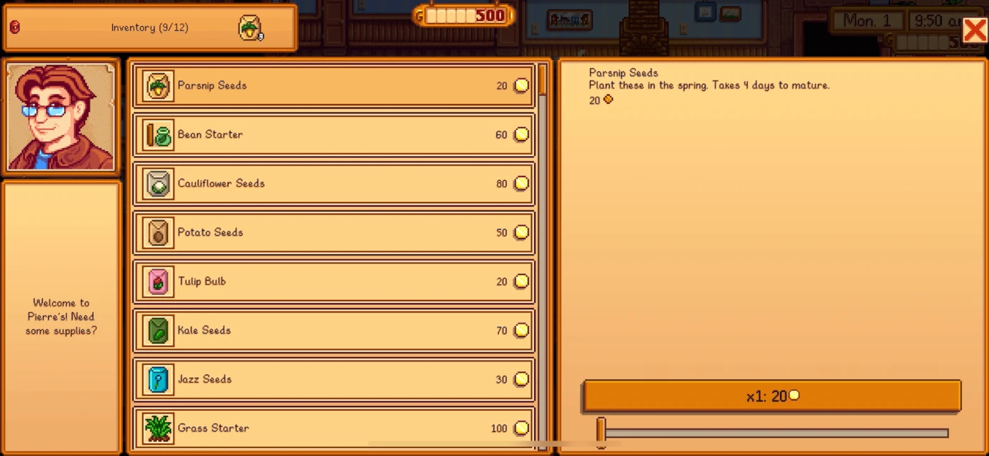 Stardew Valley Shop reference
