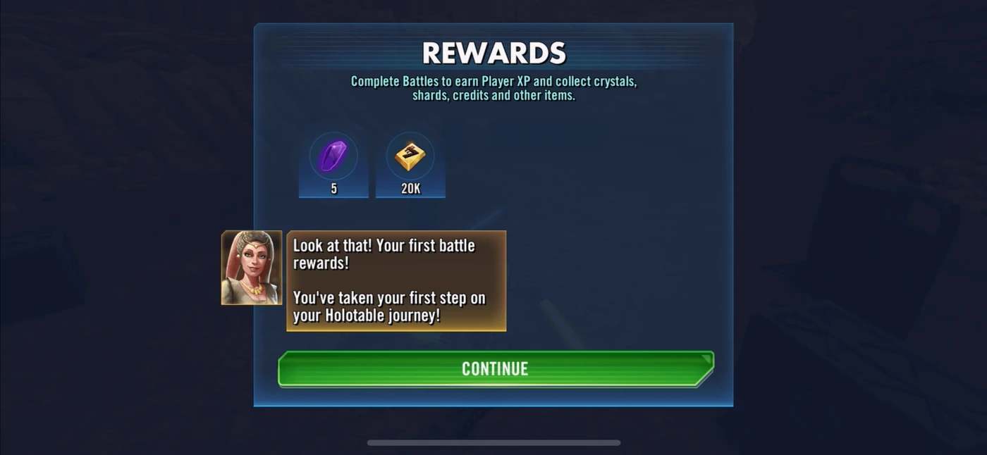 Star Wars: Galaxy of Heroes Onboarding reference