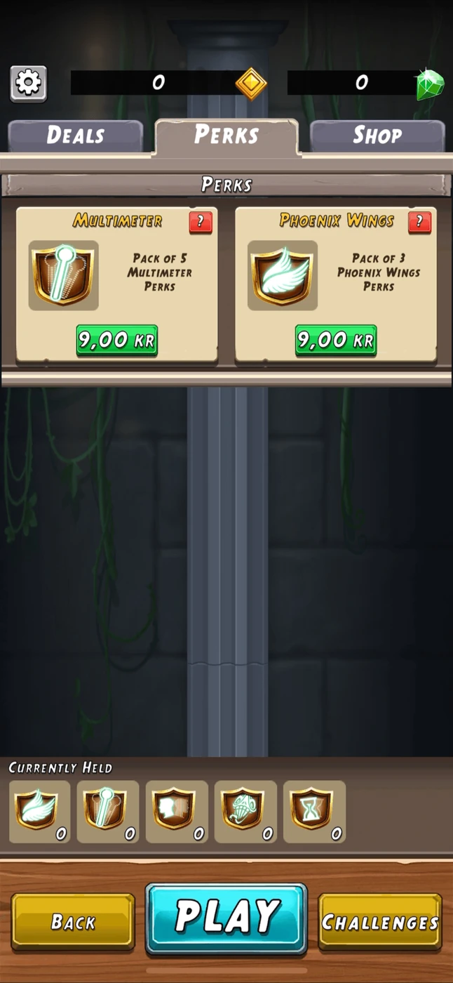 Temple Run 2 Menu reference