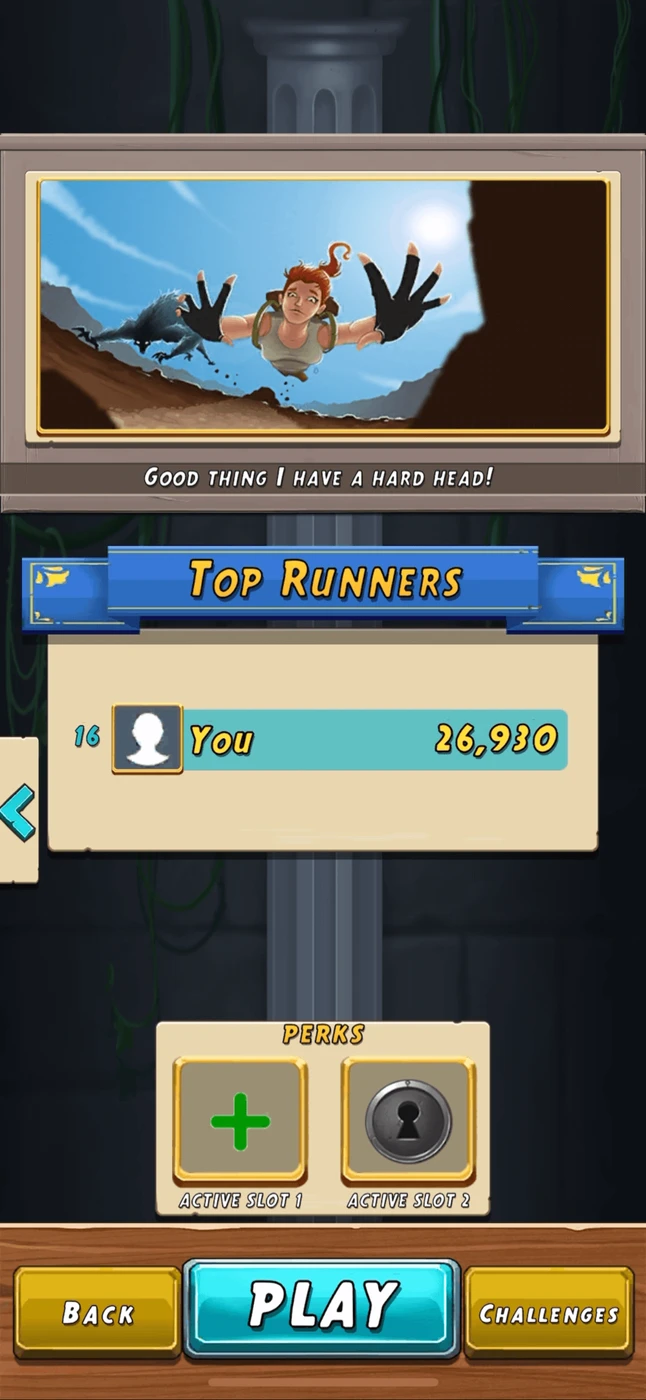 Temple Run 2 Menu reference