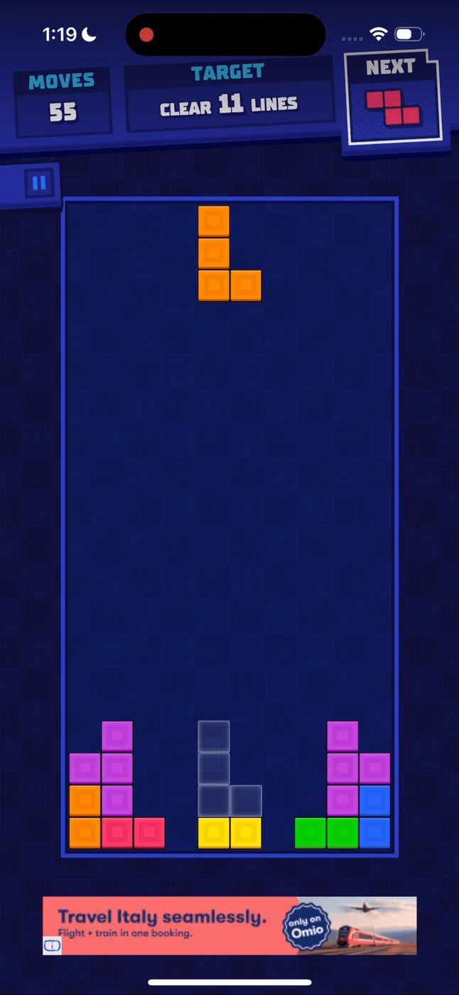 Tetris In Game reference