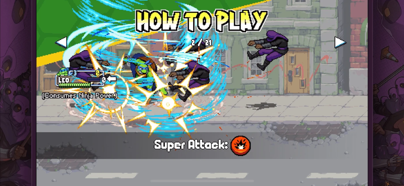 TMNT: Shredders Revenge Tutorial reference